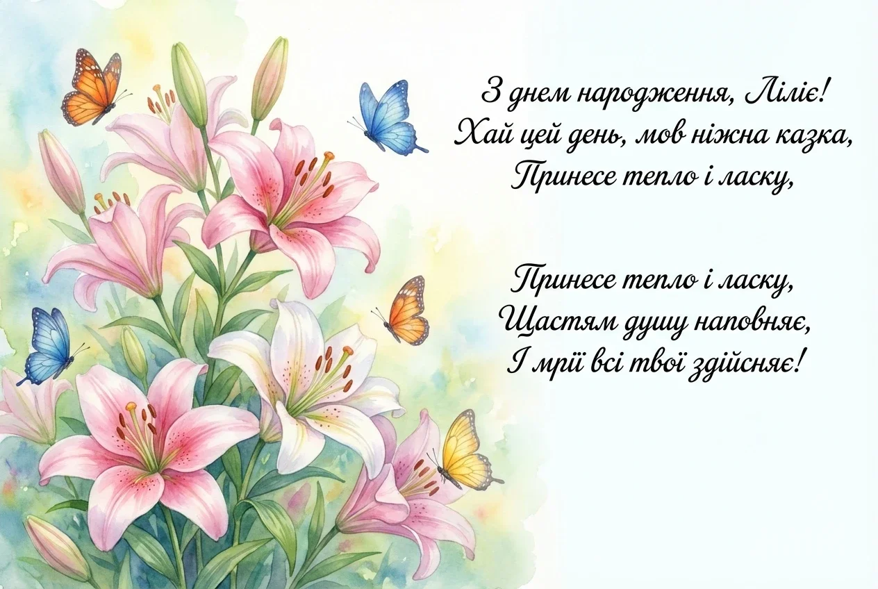 з днем народження Лілія своїми словами
