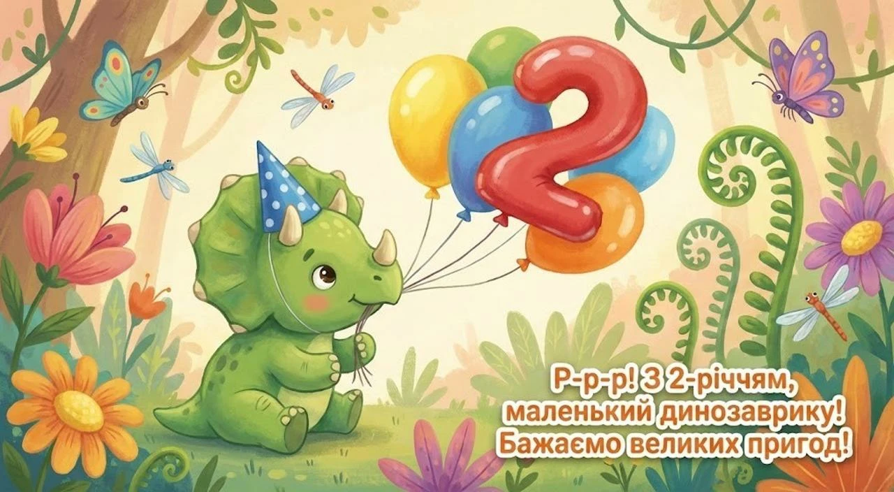 Привітання з днем народження для хлопчика на 2 роки