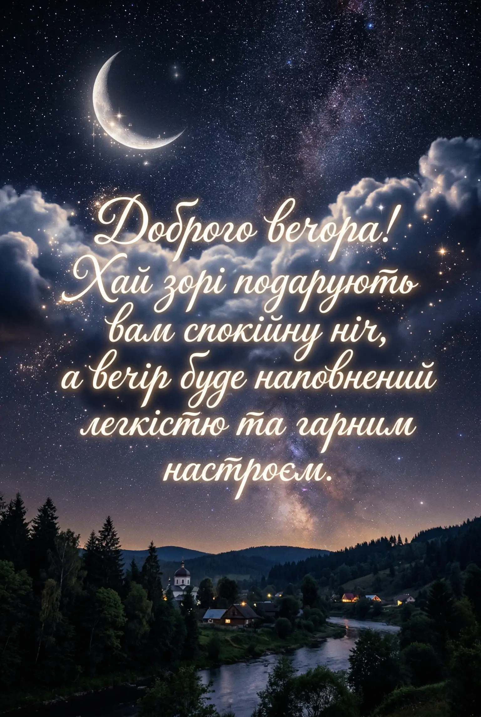 Доброго вечора: красиві картинки та душевні побажання для затишного настрою