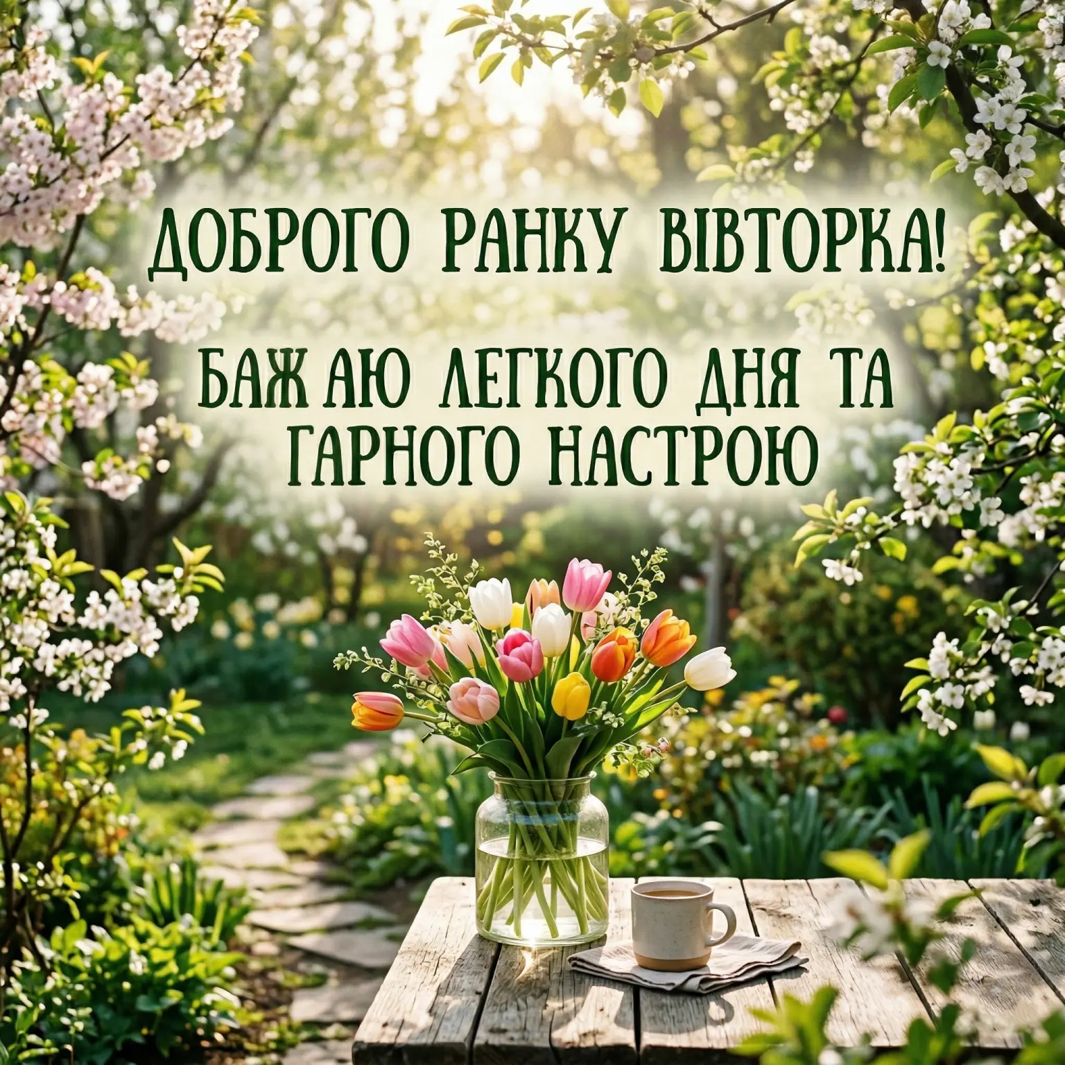 Доброго ранку вівторка: гарні картинки та душевні побажання для чудового дня